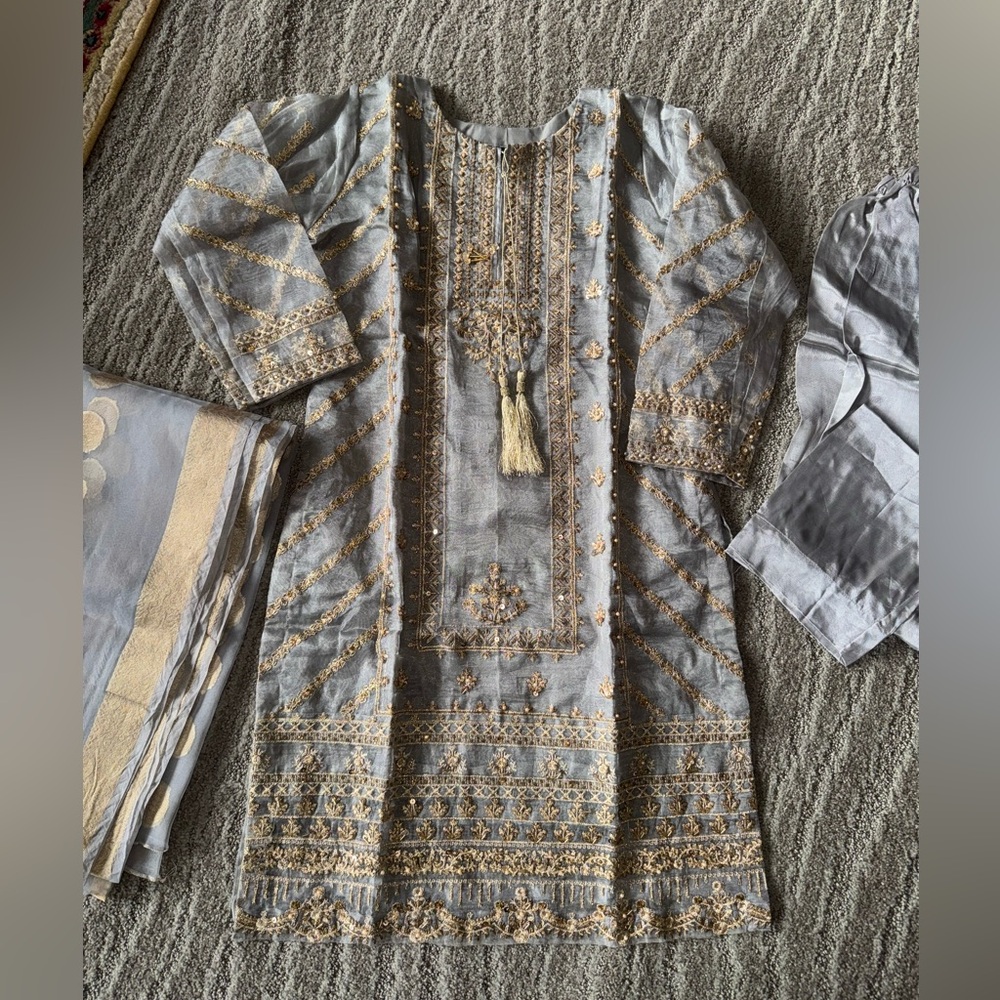 Women’s brand new Indian desi Pakistani traditional salwar kameez suit outfit M - Picture 3 of 3